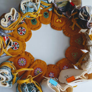 Linda Koosees, facillitator, workshops, leatherwork, beadwork, dreamcatchers, moccasins, Indigenous Artist, First Nations, Indigenous Arts Collective of Canada, Pass The Feather