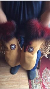 Frank Sarazin, leatherwork, regalia, beadwork, mittens, crafts, Indigenous Artist, First Nations, Indigenous Arts Collective of Canada, Pass The Feather