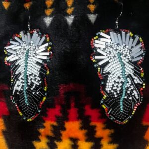 Keri Mitchell, Eastern Fire Designs, beadwork, beader, contemporary, jewelry, stones, Indigenous Artist, First Nations, Indigenous Arts Collective of Canada, Pass The Feather