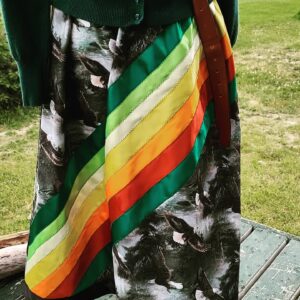 Lisa Poulin, Apparel, Ribbon Skirts, Tote Bags, Indigenous Artist, First Nations, Indigenous Arts Collective of Canada, Pass The Feather